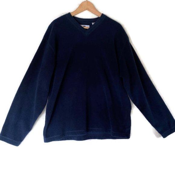 Gap Factory Store Mens Size L V Neck Navy Fleece - Picture 1 of 4